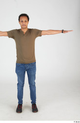 Whole Body Man T poses Casual Slim Standing Street photo references